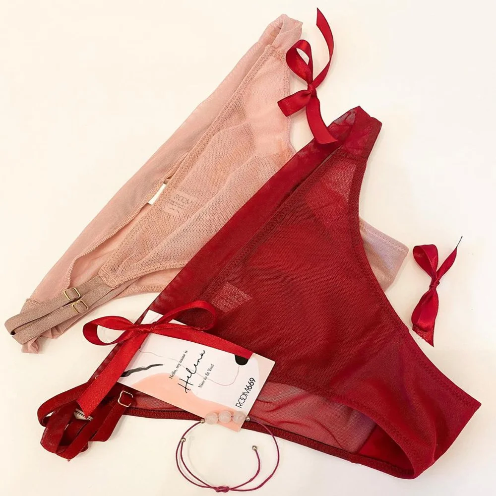 Lenjerie intima dama: Chilot clasic îndrăzneț, sexu, roșu Helena Red Wine [1]