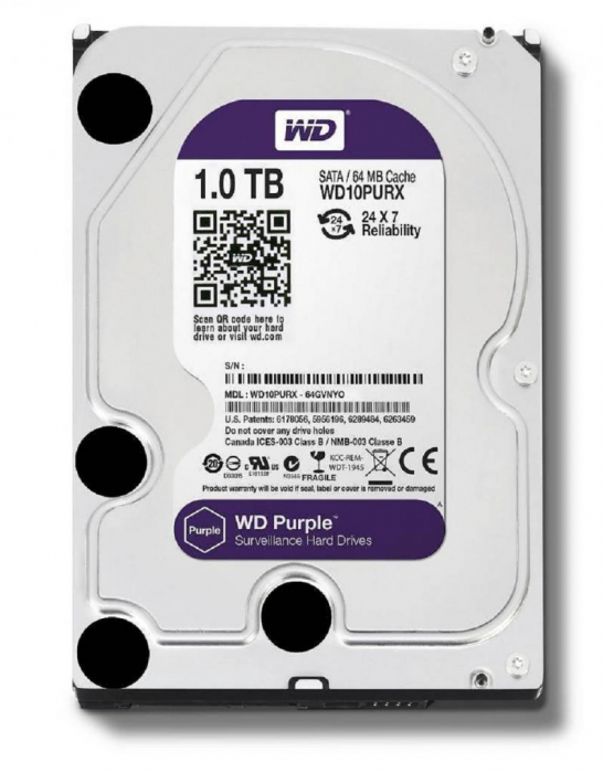 HDD WD Purple, 1TB, 5400RPM, SATA III WD10PURZ [1]