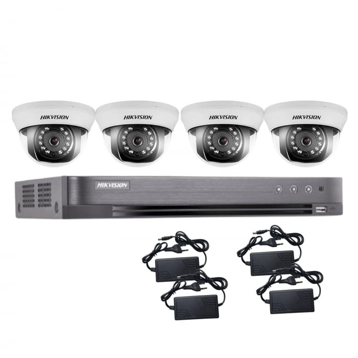 Kit supraveghere video 4 camere dome, 5 MP, IR 20m, DVR 4 canale [1]
