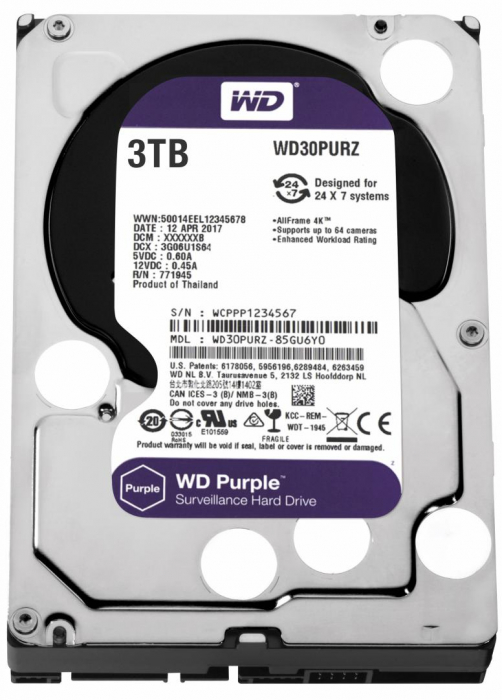 HDD WD Purple, 3TB, 5400RPM, SATA III WD30PURZ [1]