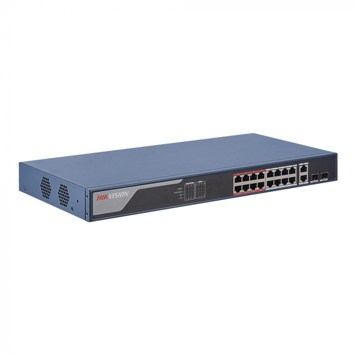 Switch 16 porturi POE Hikvision DS-3E1318P-EI, L2, Smart Managed [1]