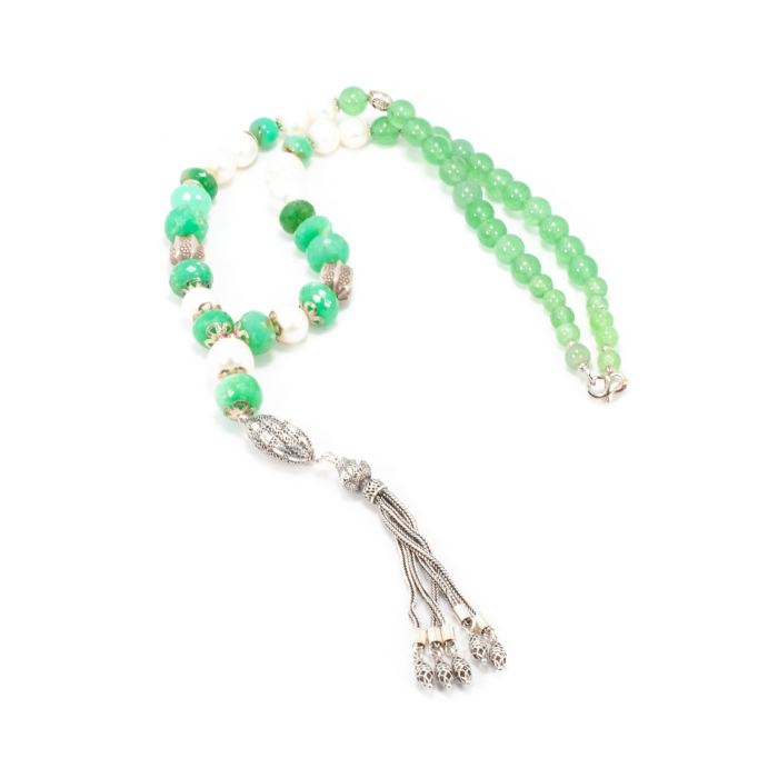 Colier din Crisopraz si Perle de Cultura cu Argint [2]