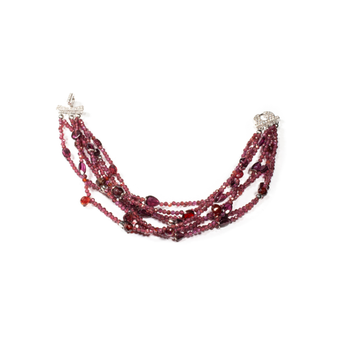 Bratara din Granat cu Inchizatoare Decorativa din Argint cu Zirconii [2]