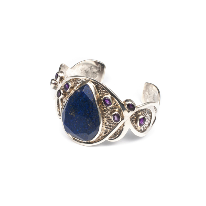 Bratara din Argint Masiv cu Lapis Lazuli si Ametist [2]