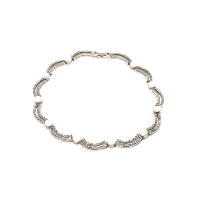 Colier din Argint cu Marcasite si Sidef [3]