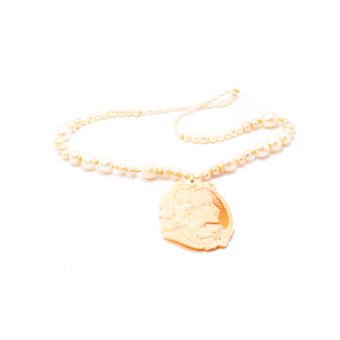 Colier din Perle de Cultura si Camee cu Argint [3]