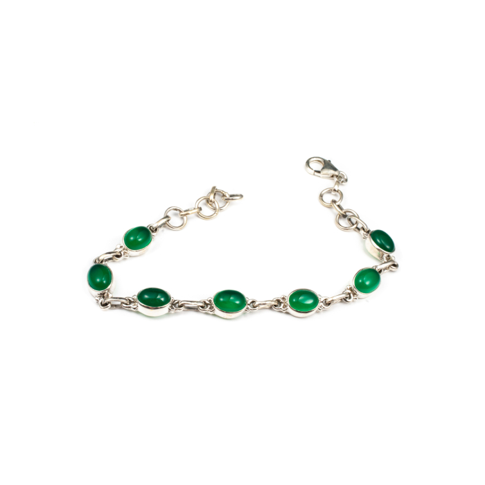 Bratara din Argint cu Agat Verde [1]