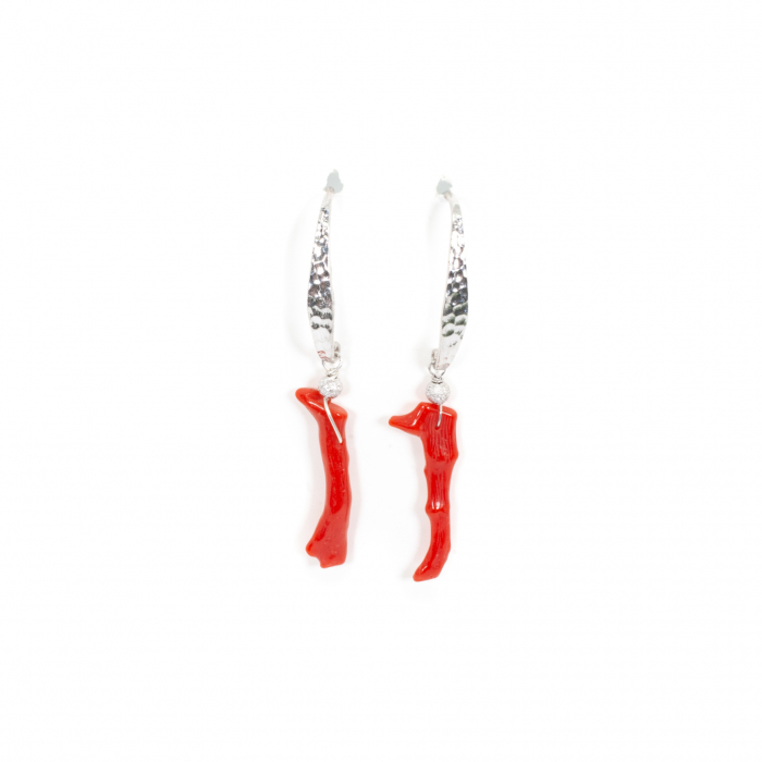 Cercei Argint cu Coral – Sheba [1]