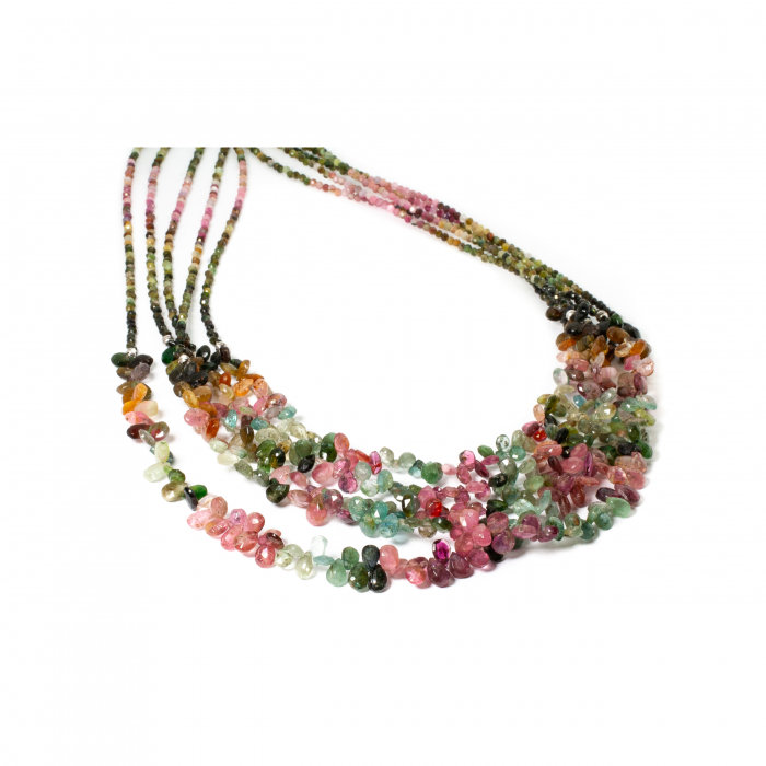 "Rainbow Tears" Necklace with Tourmaline and Silver [3]