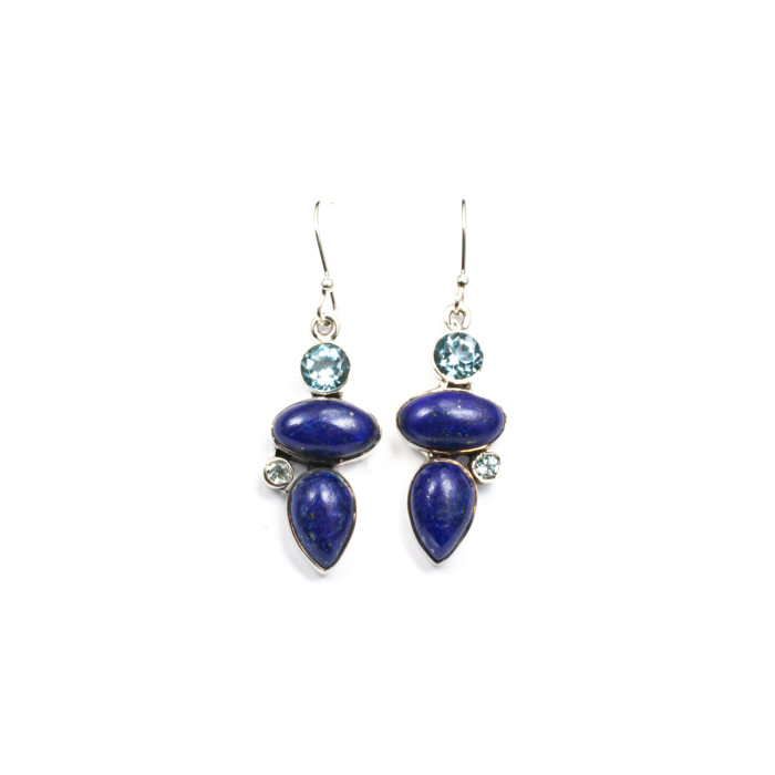 Cercei din Argint cu Lapis Lazuli si Topaz [1]
