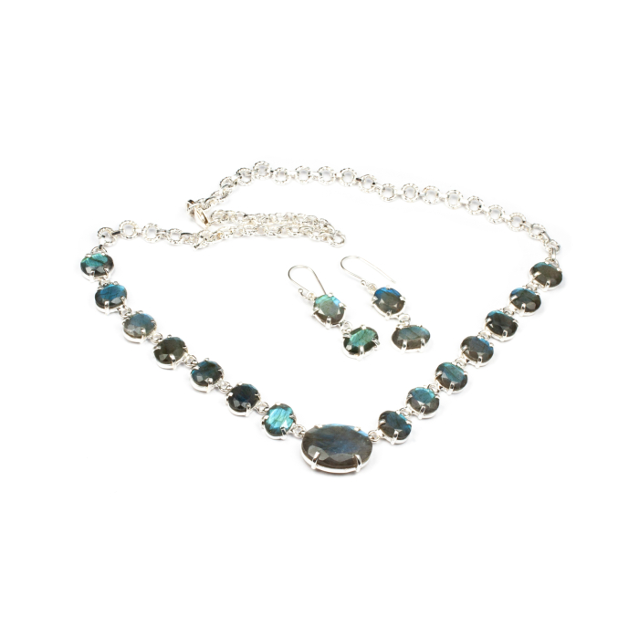 Set Colier si Cercei din Argint cu Labradorit [3]
