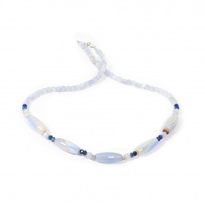 Colier din Agat si Lapis Lazuli cu Argint [1]