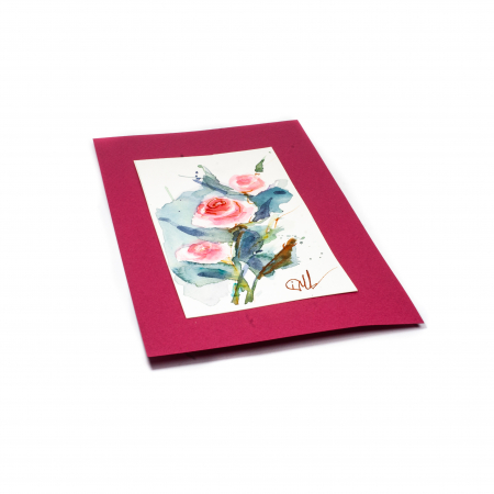 Felicitare Pictata in Tehnica Acuarelei pe Suport Colorat [2]