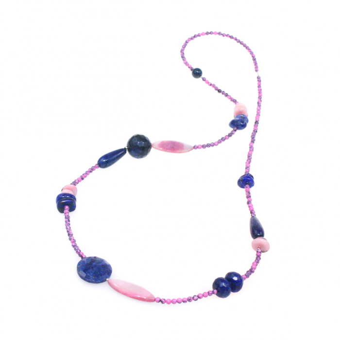 Colier din Lapis Lazuli, Sodalit si Sidef Roz [2]