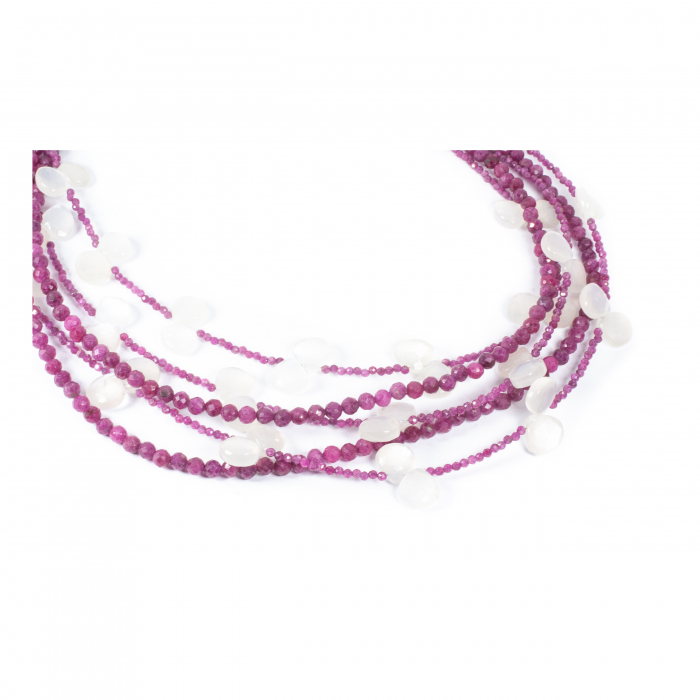 Colier "Moonlit Ruby Trails" din Radacina de Rubin si Piatra Lunii [2]