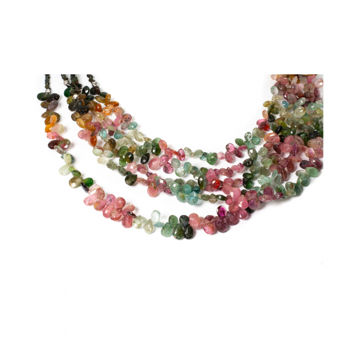 "Rainbow Tears" Necklace with Tourmaline and Silver [2]