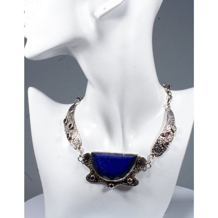 Colier Unicat "Twilight Duet" din Argint cu Ametist, Lapis Lazuli [2]