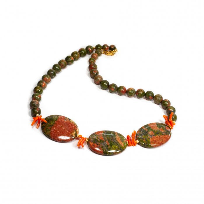 Colier din Jasp si Coral cu Argint [1]