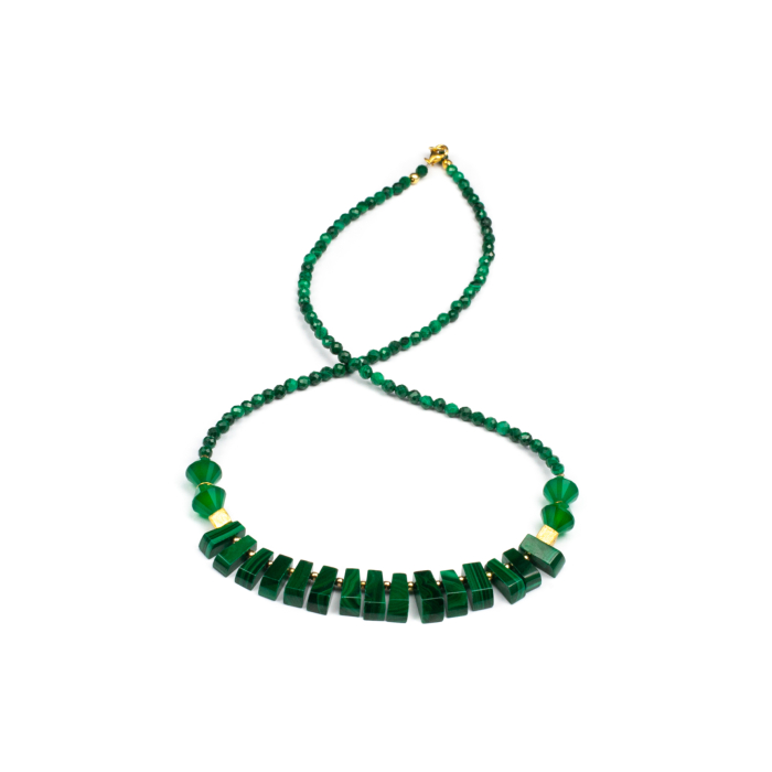 Colier Creatie din Malahit si Agat Verde cu Argint [1]