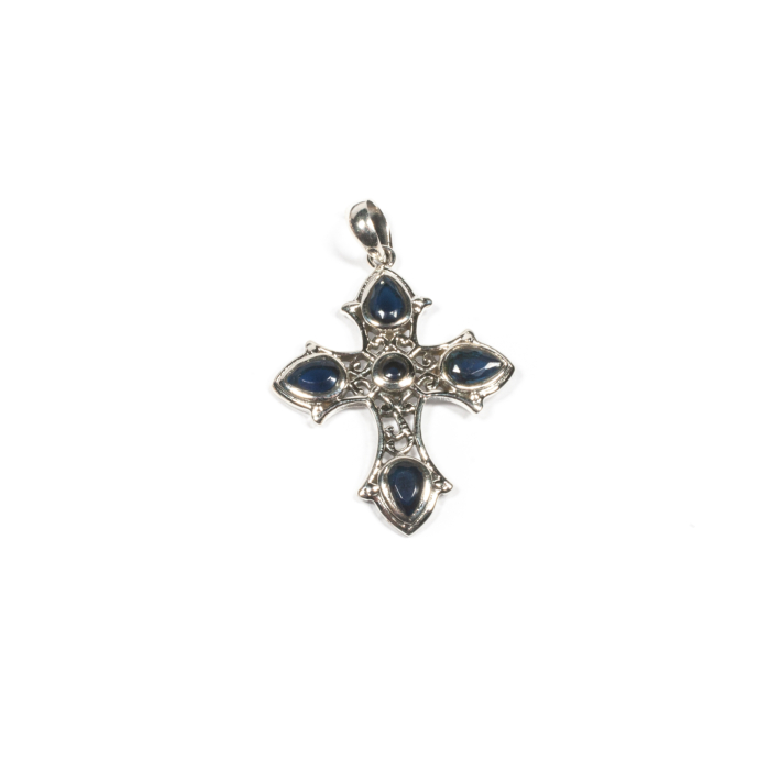 Pandantiv Cruce din Argint cu Corindon [1]