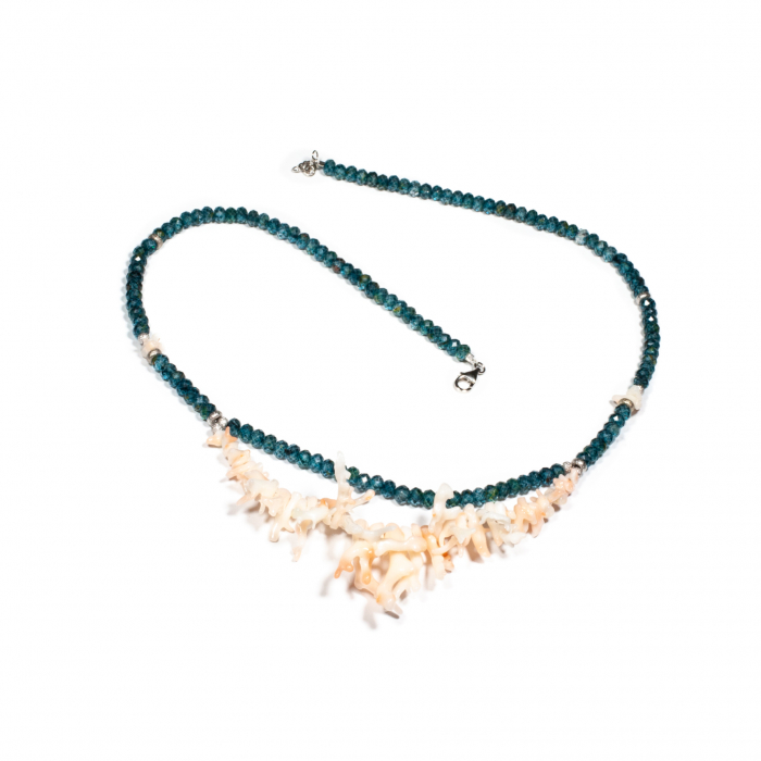 Colier “Silken Tide din Coral si London Topaz si Argint [2]