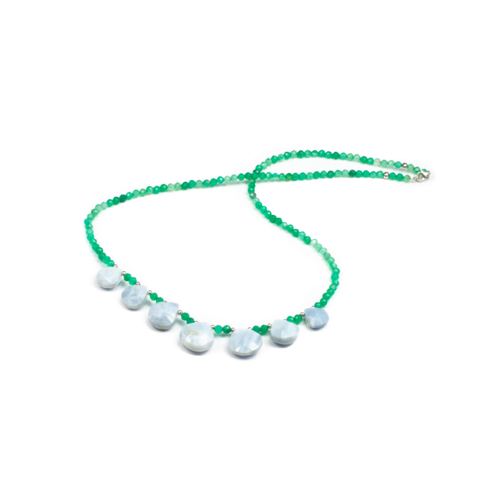 Colier Creatie din Larimar si Agat Verde cu Argint  [1]