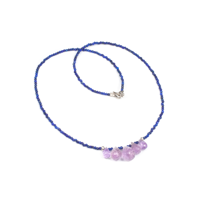 Colier Creatie din Lapis Lazuli si Ametist cu Argint [1]