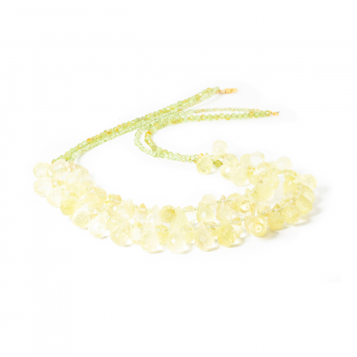 Colier "Waves" din Cuart Lemon si Peridot cu Argint [2]