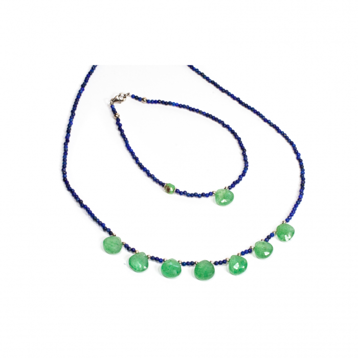 Set Colier si Bratara din Lapis Lazuli si Nefrit cu Argint [1]