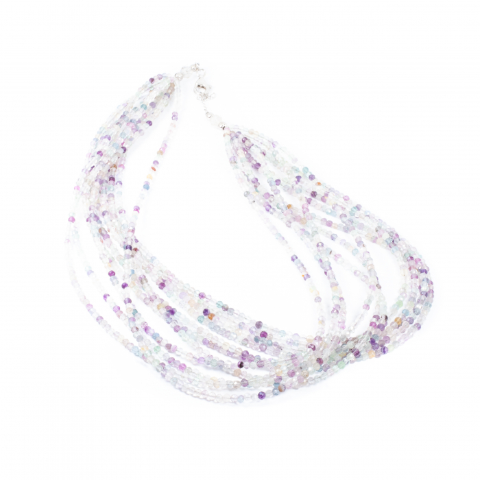 "Frosted Lavender Fields"  Necklace in Fluorine with Silver [3]