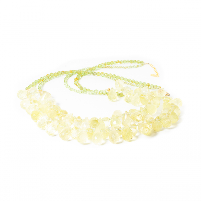Colier "Waves" din Cuart Lemon si Peridot cu Argint [3]