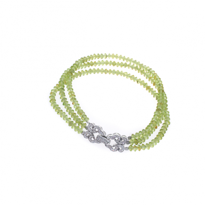 Bratara din Peridot si Inchizatoare Art Deco cu Zirconii din Argint [2]