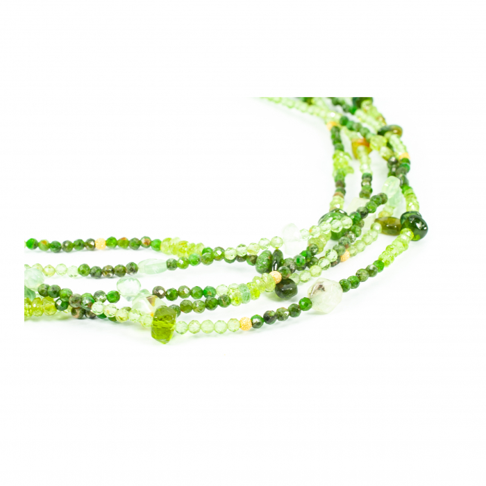 Colier "Nature's Embrace" din Peridot, Prehnit si Granat Verde [2]