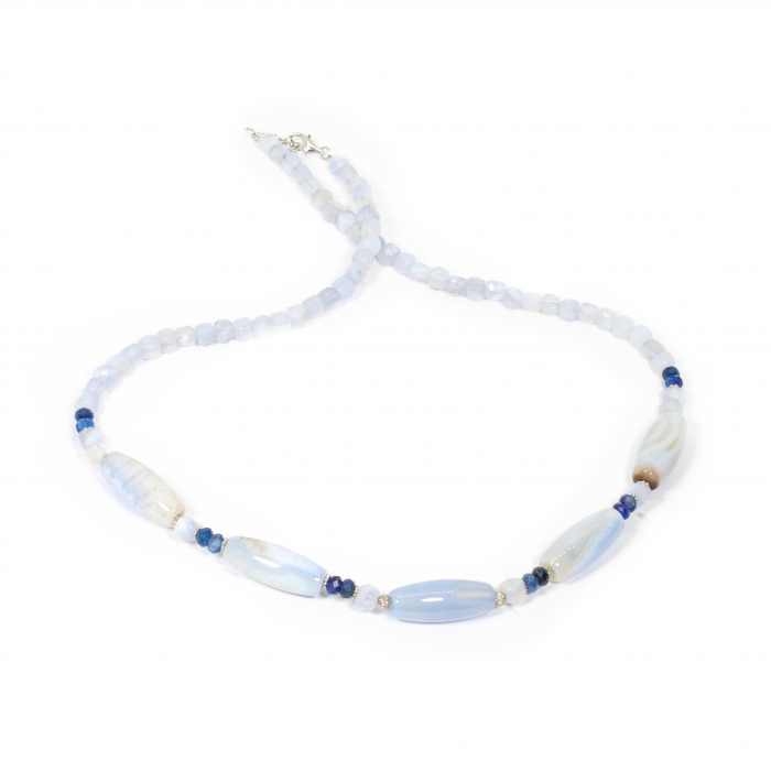 Colier din Agat si Lapis Lazuli cu Argint [2]