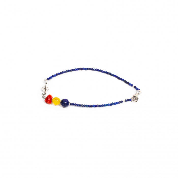 Bratara din Lapis Lazuli, Chihlimbar si Coral cu Argint [2]