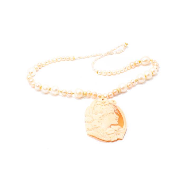 Colier din Perle de Cultura si Camee cu Argint [4]