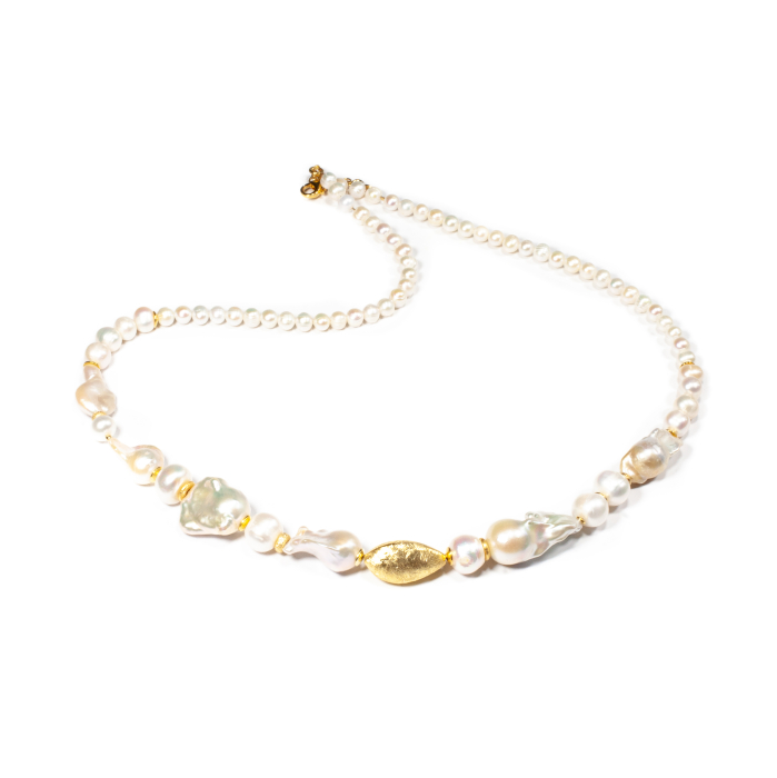 Colier din Perle de Cultură si Perle Baroc cu Argint [2]