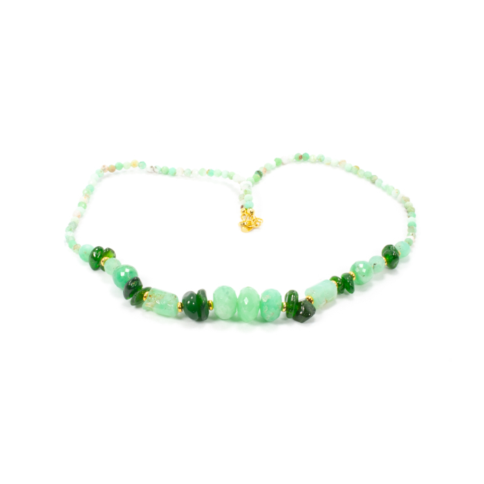 Colier din Crisopraz si Moldavit cu Argint [2]