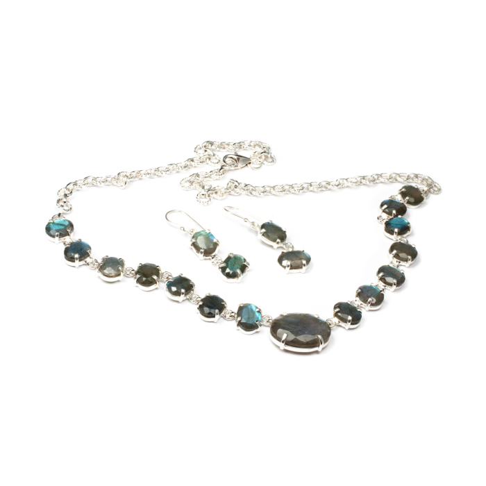 Set Colier si Cercei din Argint cu Labradorit [1]