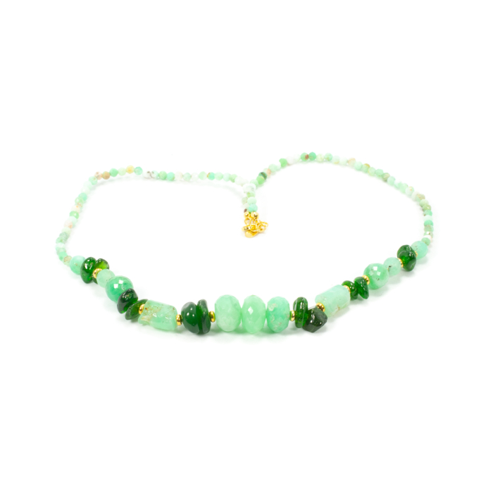 Colier din Crisopraz si Moldavit cu Argint [1]