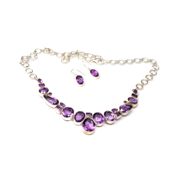 Set Colier si Cercei din Argint cu Ametist [1]