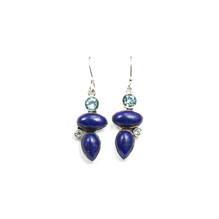 Cercei din Argint cu Topaz si Lapis Lazuli [2]