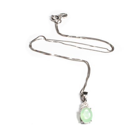 Spring 2026 - Lant si Pandantiv din Argint cu Prehnit si Zirconiu