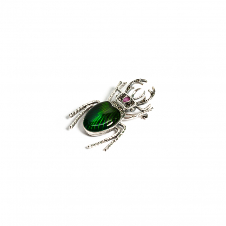 Brose - Brosa Scarabeu din Argint cu Email si Marcasite 