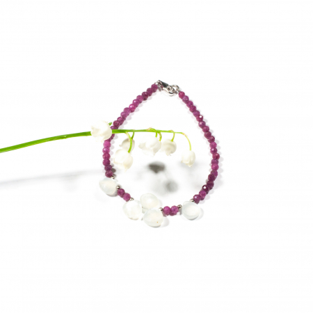 Bratari - Brățară Crimson Moonlight – Spinel Piatra Lunii Argint – Sheba