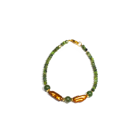 Mărțișor 2026 - Bratara din Moldavit si Perle de Cultura cu Argint