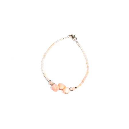 Mărțișor 2026 - Bratara din Opal Roz si Coral cu Argint
