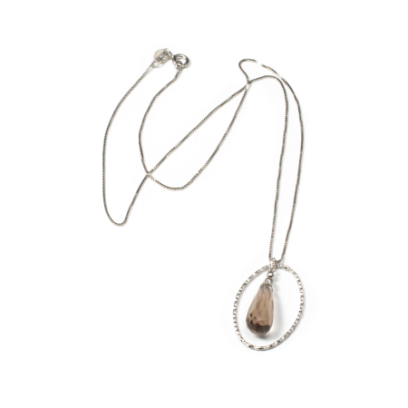 Lanturi - Lant din Argint cu Pandantiv din Cuart Fumuriu