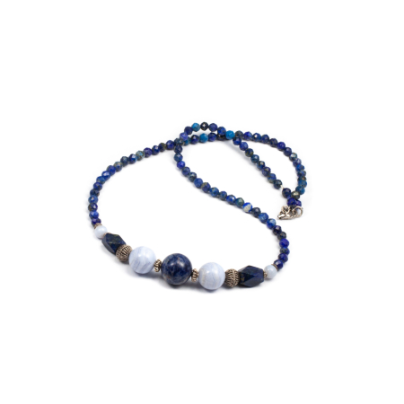 Coliere - Colier Creatie din Agat Dantela si Lapis Lazuli cu Argint