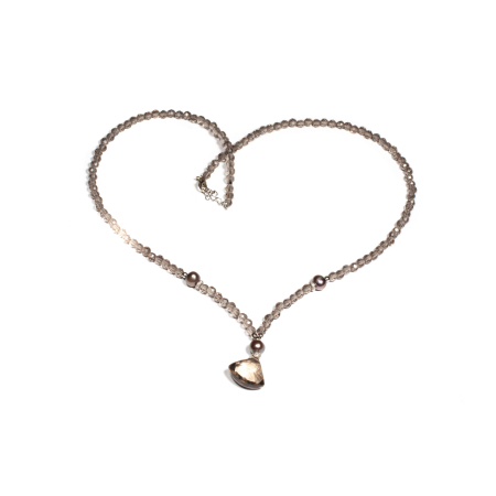 Noutati - Colier din Cuart Fumuriu cu Argint